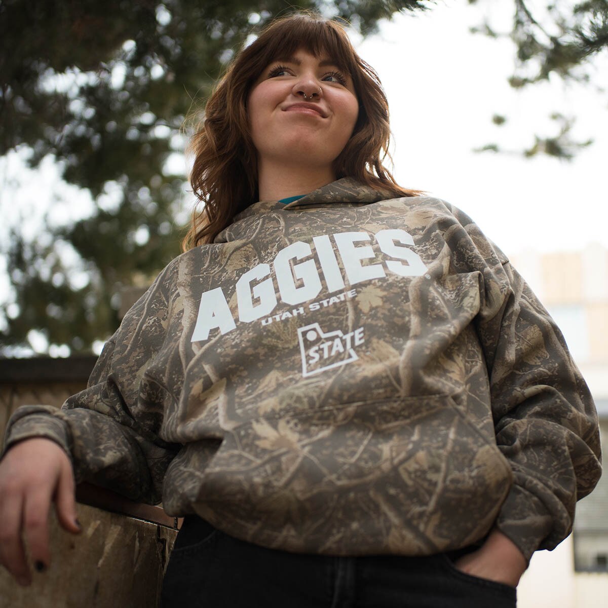 Tys Dyes Utah State Aggies Camouflage Unisex Hoodie